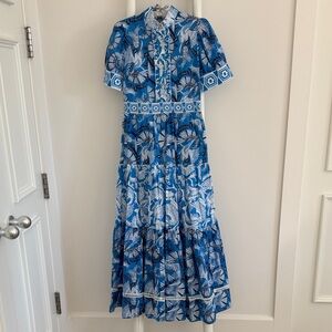 Blue Floral Midi Dress